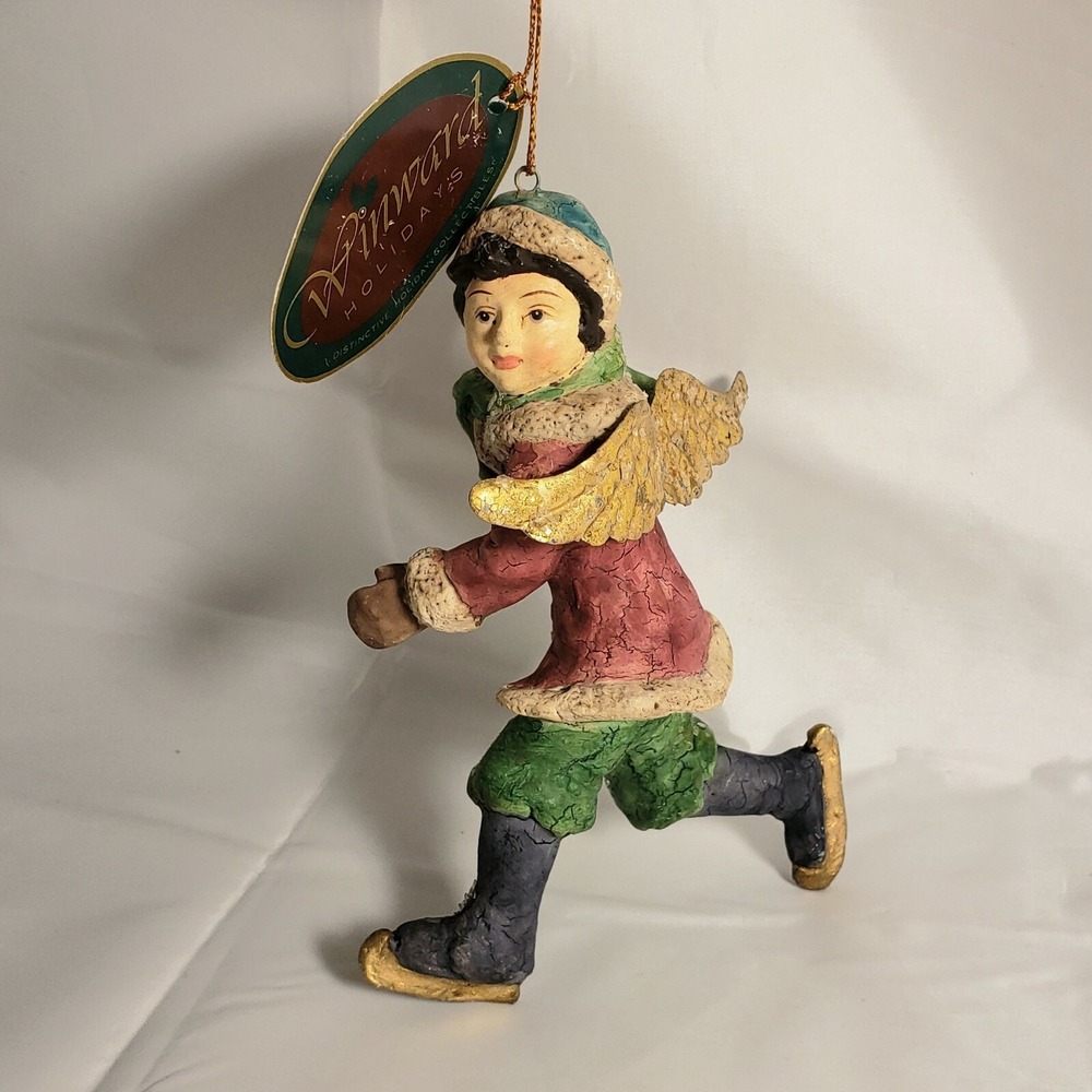 Winward Holidays Angel Kid Skate w/ Snowball Christmas Holidays Ornament X" RARE